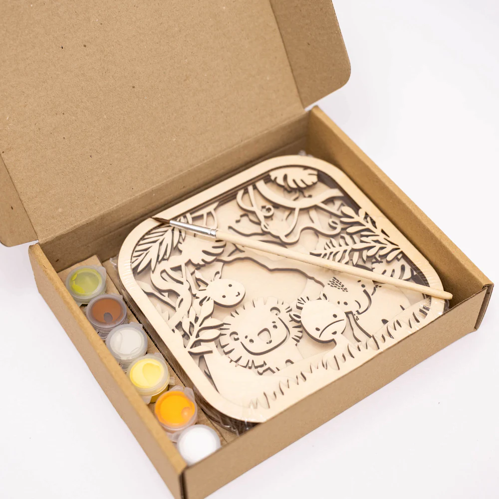 Набор для 3D раскрашивания из дерева для детей-Safari